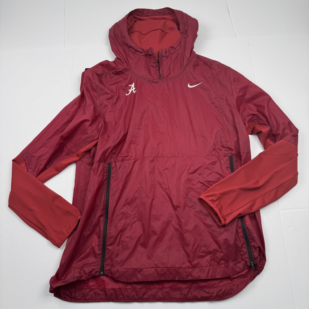 Alabama Crimson Tide Jacket Mens Large Red NCAA Football Nike Hooded Pullover
